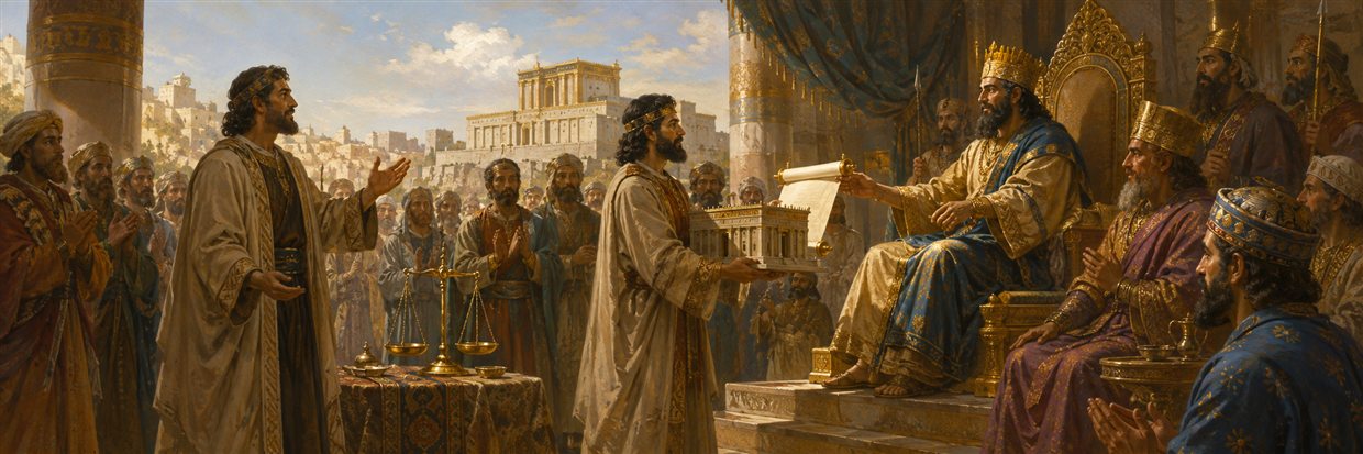 Zerubbabel proclaims the strength of truth before Darius and receives permission to rebuild Jerusalem